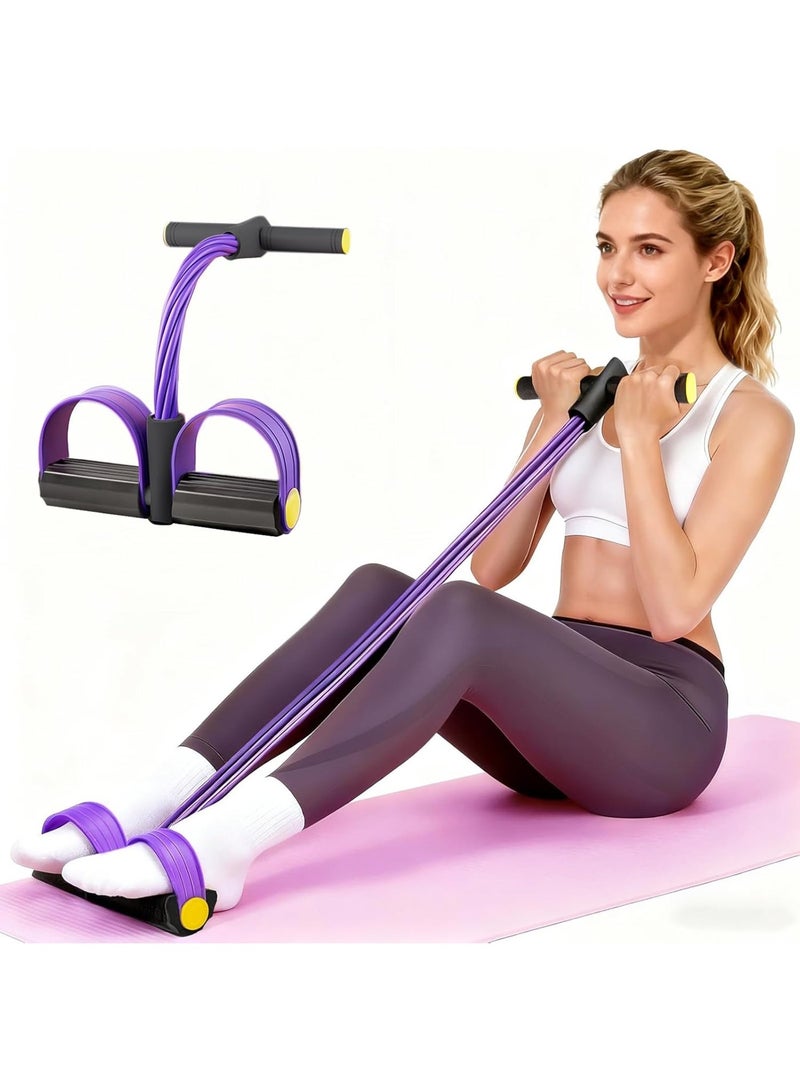 Pedal Resistance Bands with Handles, Upgrade 6-Tubes Manual Tension Training Pedal, Natural Rubber Foot Pedal Resistance Bands, Multifunction Fitness Bands for Abdomen, Waist, Arm, Leg - Image 1